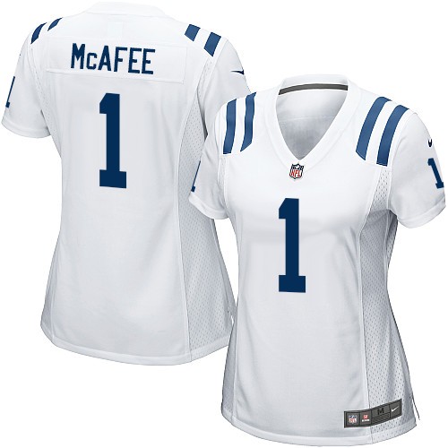 Women's Game Pat McAfee Nike Jersey White Road - #1 NFL Indianapolis Colts